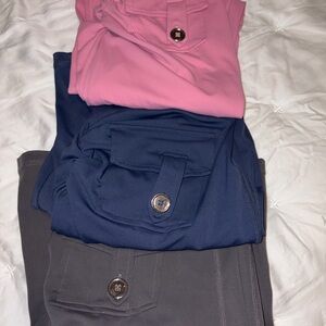 Stylish Women's Pants Set - Pink, Blue, and Gray